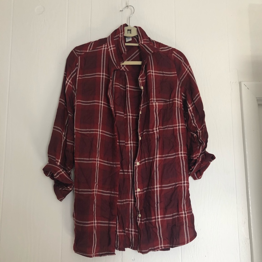 Plaid button down shirt